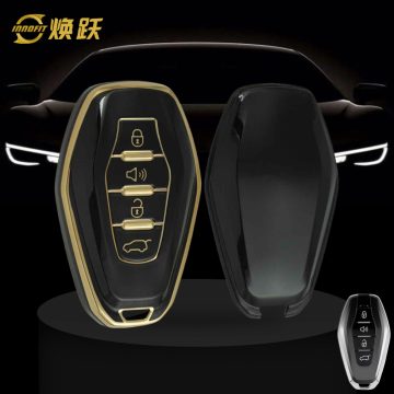 CRE1T1-Black-Gold Plating- Car Key Cover For Chery