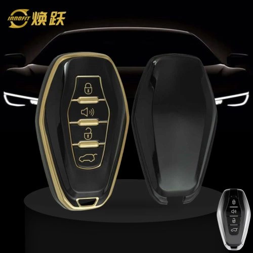 CRE1T1-Black-Gold Plating- Car Key Cover For Chery