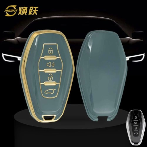CRE1T1-Granny Grey-Gold Plating- Car Key Cover For Chery
