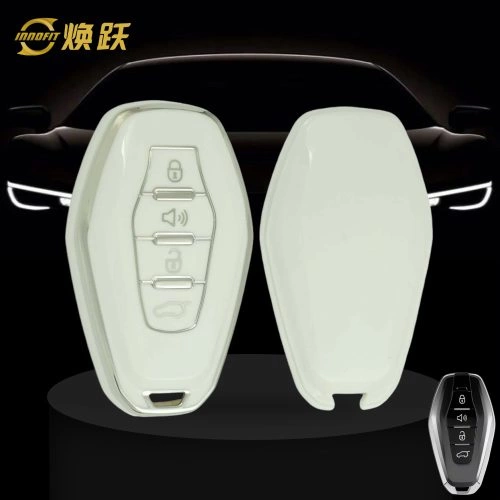 CRE1T1-White-Silver Plating- Car Key Cover For Chery