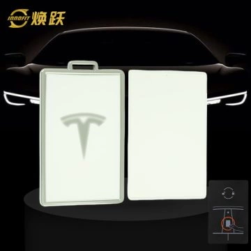 TEB1T1-White-Silver Plating- Car Key Cover For Tesla