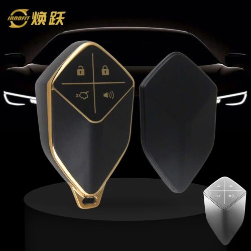 CHE1T1-Black-Gold Plating- Car Key Cover For CHANGAN