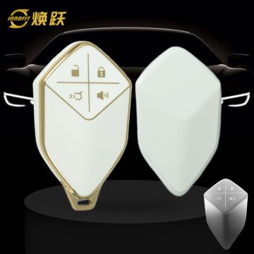 CHE1T1-White-Gold Plating- Car Key Cover For CHANGAN