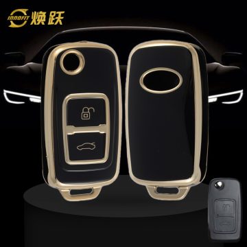 CRF2T1-Black-Gold Plating- Car Key Cover For Chery