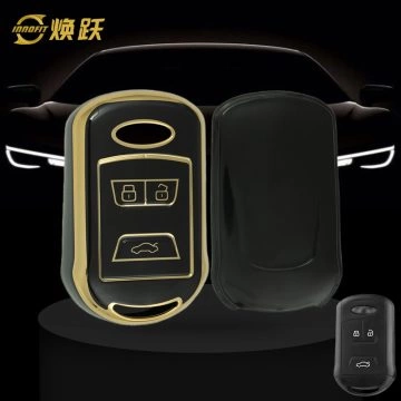 CRI1T1-Black-Gold Plating- Car Key Cover For Chery
