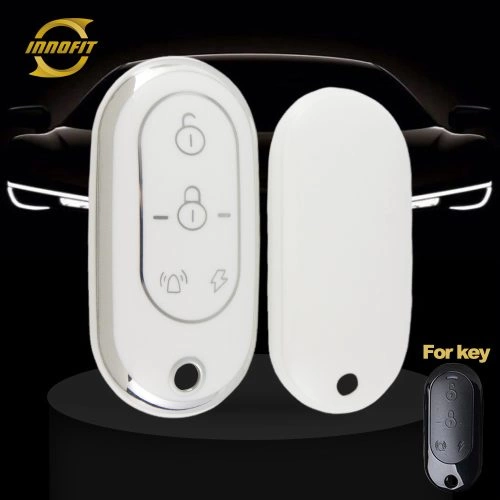 YDB1T1-White-Silver Plating- Car Key Cover For Yadea