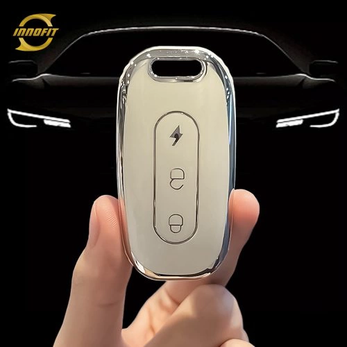 AAA1T1-White-Silver Plating- Car Key Cover For Aima TAILG
