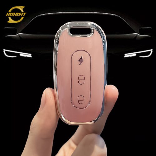 AAA1T1-Pink-Silver Plating- Car Key Cover For Aima TAILG
