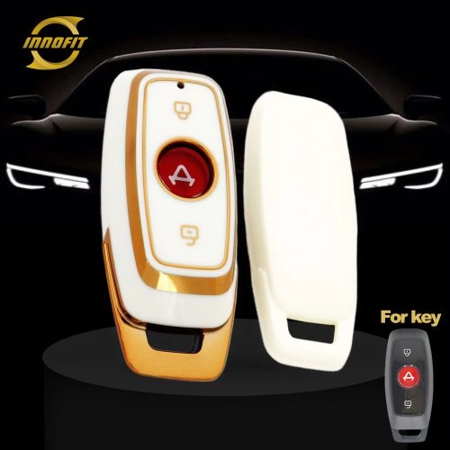 NUA1T1-White-Gold Plating- Car Key Cover For Niu