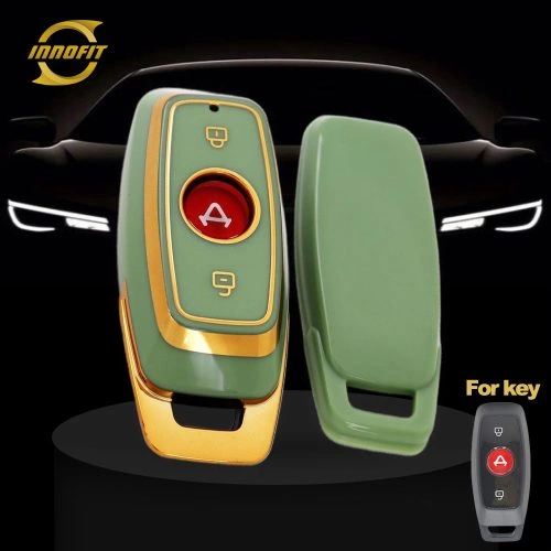 NUA1T1-Green-Gold Plating- Car Key Cover For Niu