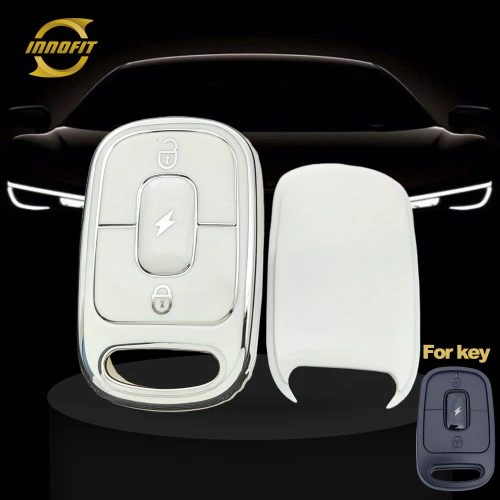 YDA1T1-White-Silver Plating- Car Key Cover For Yadea