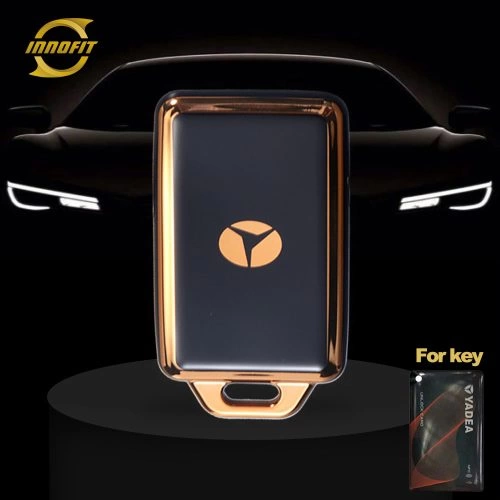 YDE1T1- 블랙-골드 도금-Yadea 용 자동차 키 커버