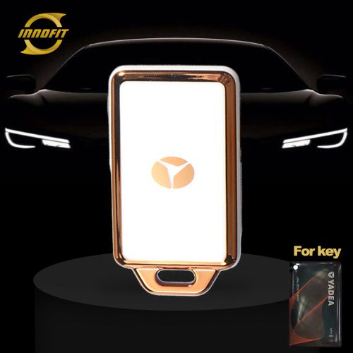YDE1T1-White-Gold Plating- Car Key Cover For Yadea