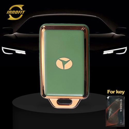 YDE1T1-Green-Gold Plating- Car Key Cover For Yadea