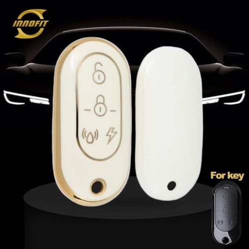 YDB1T1-White-Gold Plating- Car Key Cover For Yadea
