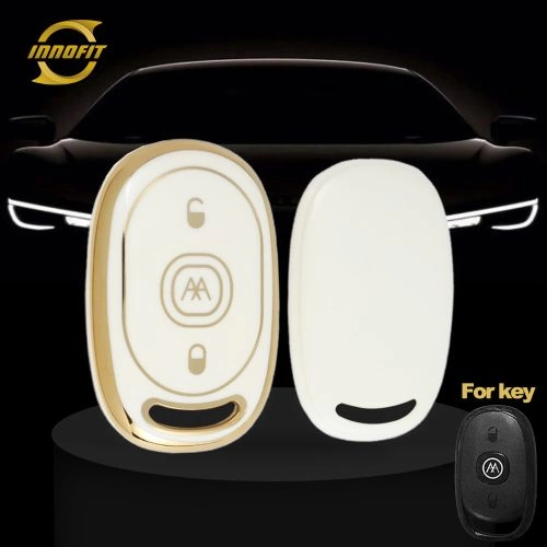 AAB1T1-White-Gold Plating- Car Key Cover For Aima