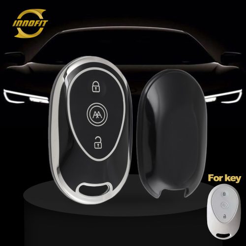 AAC1T1-Black-Silver Plating- Car Key Cover For Aima