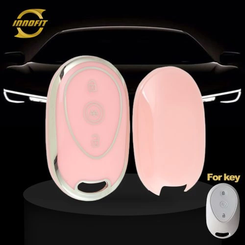AAC1T1-Pink-Silver Plating- Car Key Cover For Aima