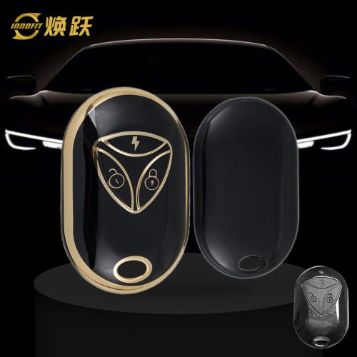 YDC1T1-Black-Gold Plating- Car Key Cover For Yadea
