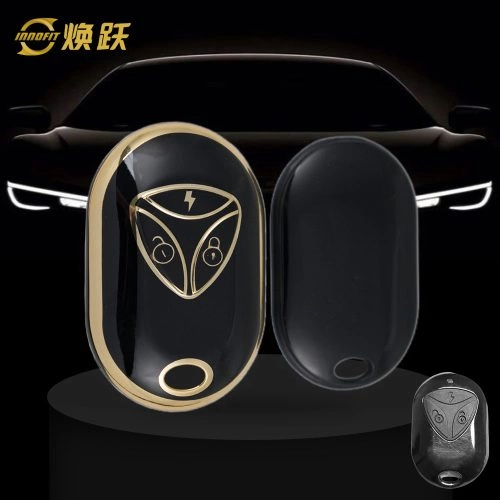 YDC1T1-Black-Gold Plating- Car Key Cover For Yadea