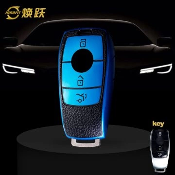 MEB1T1-Black Leather Blue- Car Key Cover For Mercedes-Benz