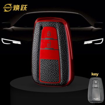 TOB2T1-Black Leather Red- Car Key Cover For Toyota