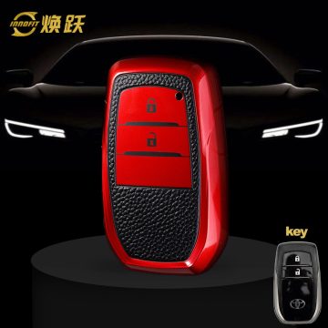 TOC2T1-Black Leather Red- Car Key Cover For Toyota