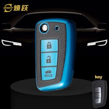 NIC1T1-Black Leather Blue- Car Key Cover For Nissan