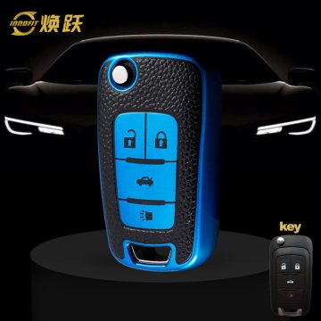 BUE2T1-Black Leather Blue- Car Key Cover For Buick