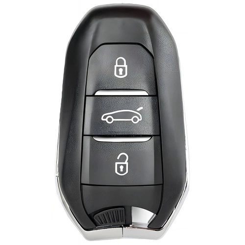 PUC1T1-Black Leather Green- Car Key Cover For Peugeot
