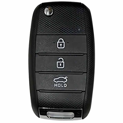 KIE1T1-Black Leather Red- Car Key Cover For Kia