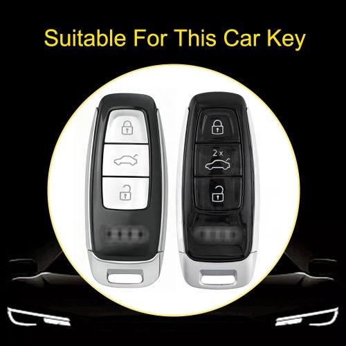 AUCA1-White Red Color-Car Key Cover For Audi