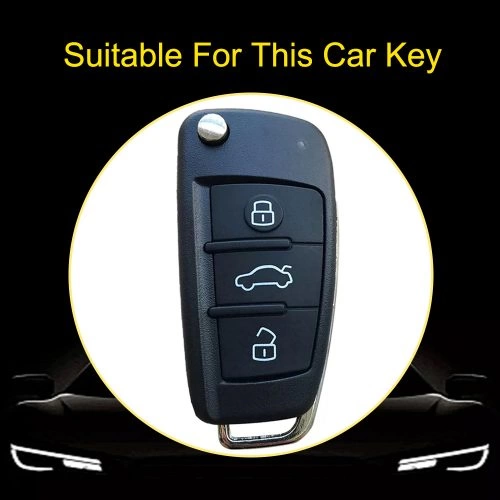 AUDA1-White Red Color-Car Key Cover For Audi