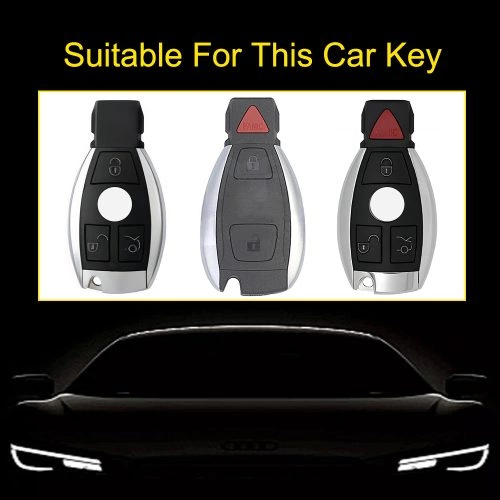 MECA1-White Blue Color-Car Key Cover For Mercedes-Benz