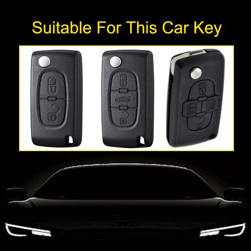 PUEA1-Black Green Color-Car Key Cover For Peugeot