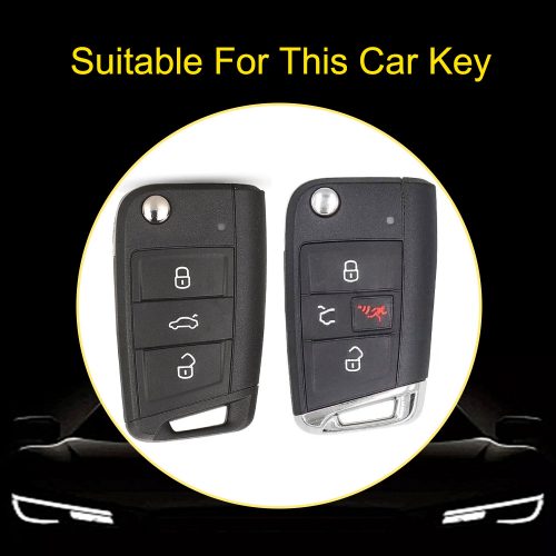 VOAA1-Black Red Color-Car Key Cover For Volkswagen