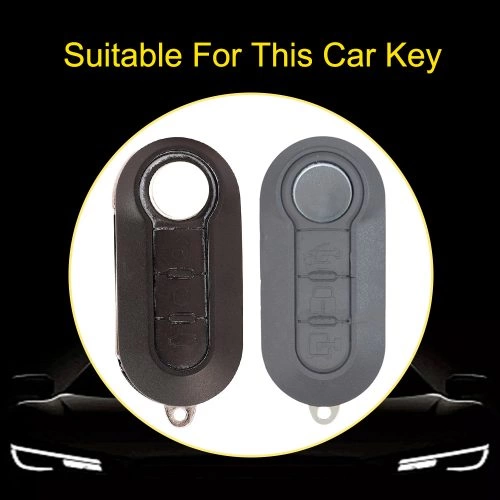 FIAA1-Black Red Color-Car Key Cover For Fiat