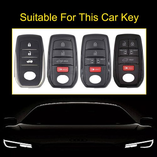 TOCA1-White Red Color-Car Key Cover For Toyota