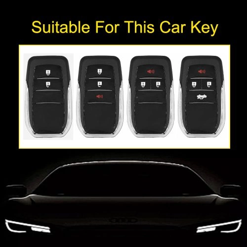 TOVA1-Black Red Color-Car Key Cover For Toyota