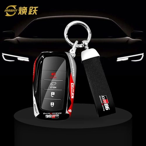 TOVA1-Black Red Color-Car Key Cover For Toyota