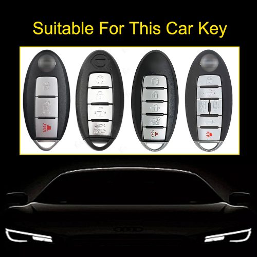 NIBA1-White Red Color-Car Key Cover For Nissan