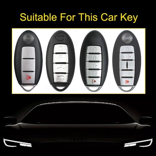 NIBA1-White Red Color-Car Key Cover For Nissan