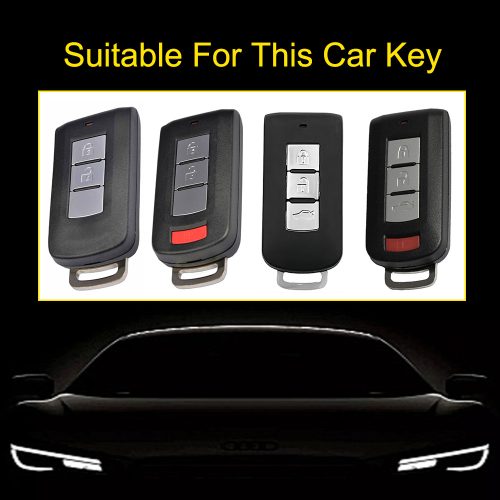 MIAA1-Black Red Color-Car Key Cover For Mitsubishi