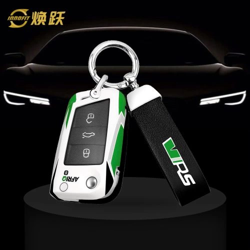 SKAA1-White Green Color-Car Key Cover For Skoda