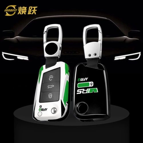SKAA1-White Green Color-Car Key Cover For Skoda