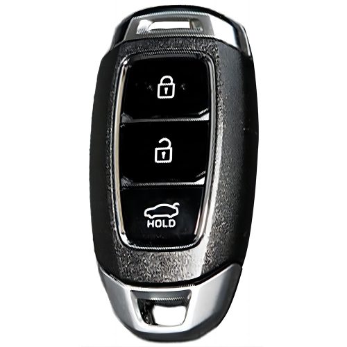 HYA1T1-White Transparent Button-Black Plating- Car Key Cover For Hyundai