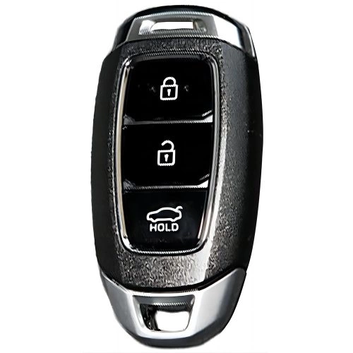 HYA1T1-White Transparent Button-Silver Plating- Car Key Cover For Hyundai