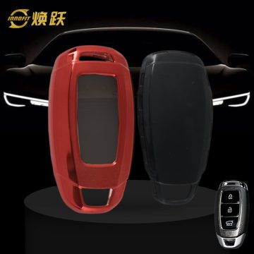HYA1T1-White Transparent Button-Red Plating- Car Key Cover For Hyundai
