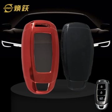 HYA1T1-White Transparent Button-Red Plating- Car Key Cover For Hyundai