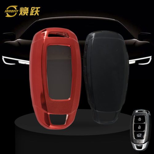 HYA1T1-White Transparent Button-Red Plating- Car Key Cover For Hyundai